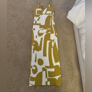 Pepper mayo green and white maxi dress